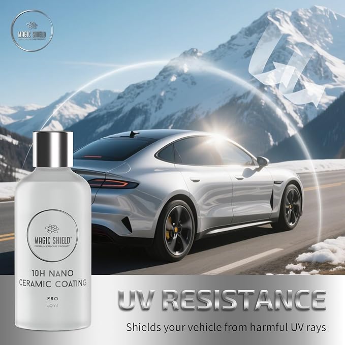 Ceramic Coating PRO 10H - Self-Healing | Long lasting for 2 cars+ | Advanced SiO2 Protection | Easy Application | Candy-Like Gloss | Perfect for Cars, Motorcycles, RVs, and Boats (50ml)
