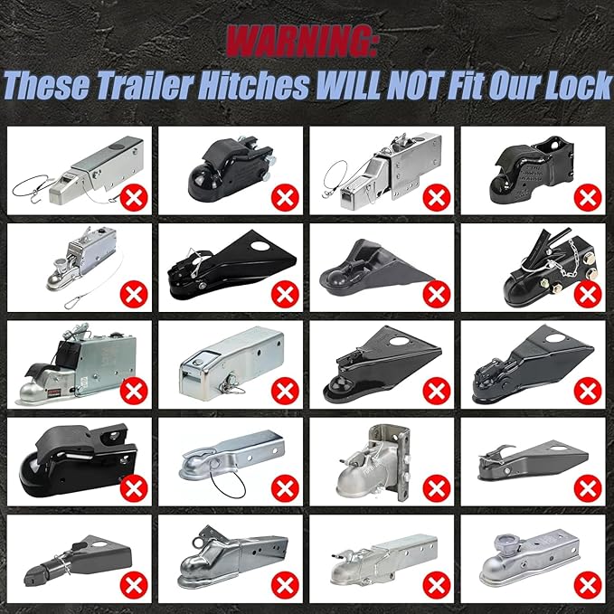 Trailer Hitch Lock for 2-5/16 Inch Coupler with Safety Chain Lock, Heavy Duty Anti-Theft Trailer Tongue Coupler Lock for RV, Boat, Dump & Cargo Trailers (Blue)