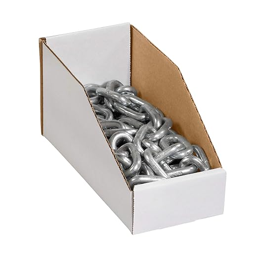 Box USA BBINBIN49 Open Top Bin Boxes, 4" x 9" x 4 1/2", Oyster White (Pack of 50)