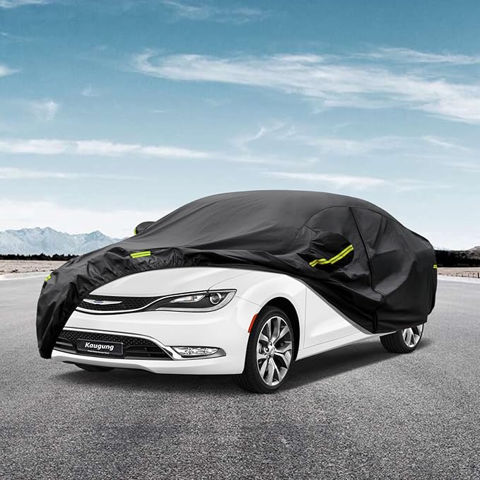 Kaugung 7 Layers Car Cover Custom Fit Chrysler 200 from 2010 to 2025, Outdoor Waterproof All Weather Sun Rain Dust Snow Protection with Zipper Door.(USA Warehouse,Within 3-7 Days)
