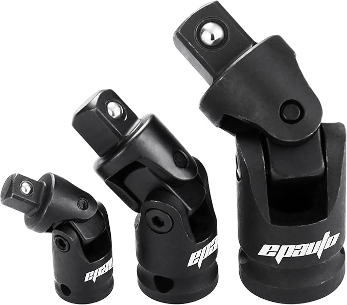EPAuto 1/2-inch Drive Click Torque Wrench + Impact Universal Joint Set