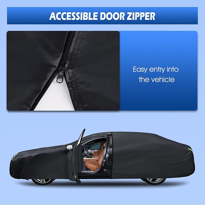 Migaven 6 Layers Car Cover Custom Fit for Corvette C4 C5 C6 C7 C8 1980–2025, Waterproof Full Exterior Cover with Door Zipper (Not Include Mirror Pocket)