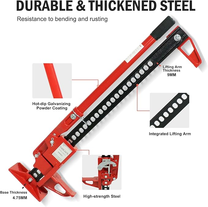 GarveeTech 3 T Farm Jack, 33 in Utility Farm Jack, 6600 LBS Capacity Ratcheting Off Road Utility Jack, Heavy-Duty Farm Jacks Foratv, Utv, SUV, Tractor, Truck, Universal Jack