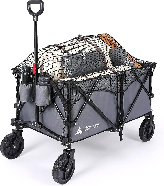 Hikenture Cargo Net for Folding Wagon - Anti-Falling Nylon Cover With 6 Hooks