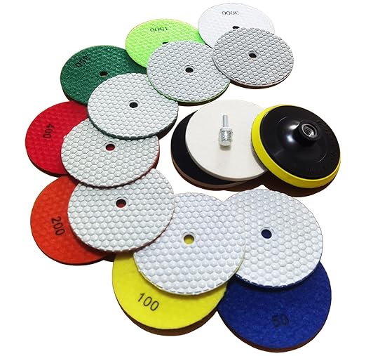6 Inch Dry Diamond Polishing Pads, 11PCS Wet/Dry Granite Stone Buffing Pad Kit for Marble Concrete Quartz Tiles - High Temperature Resistance Sand Disc for Drill Grinder Polisher