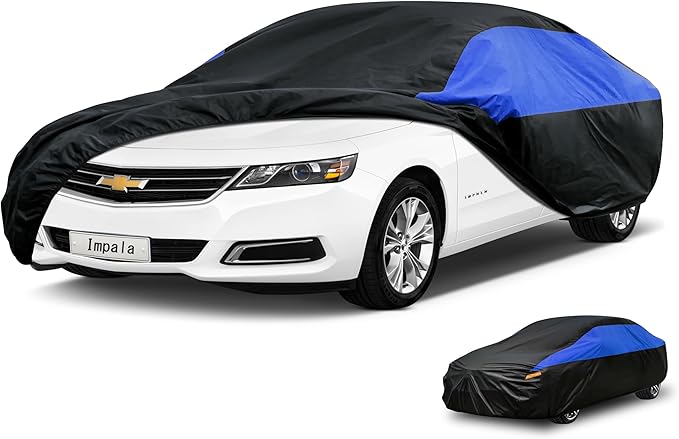 Chevrolet Car Cover Custom Fit Chevrolet Chevy Impala Waterproof All Weather, Lightweight Full Exterior Cover for Automobiles Outdoor Sun UV Rain Dust Snow Wind Protection.