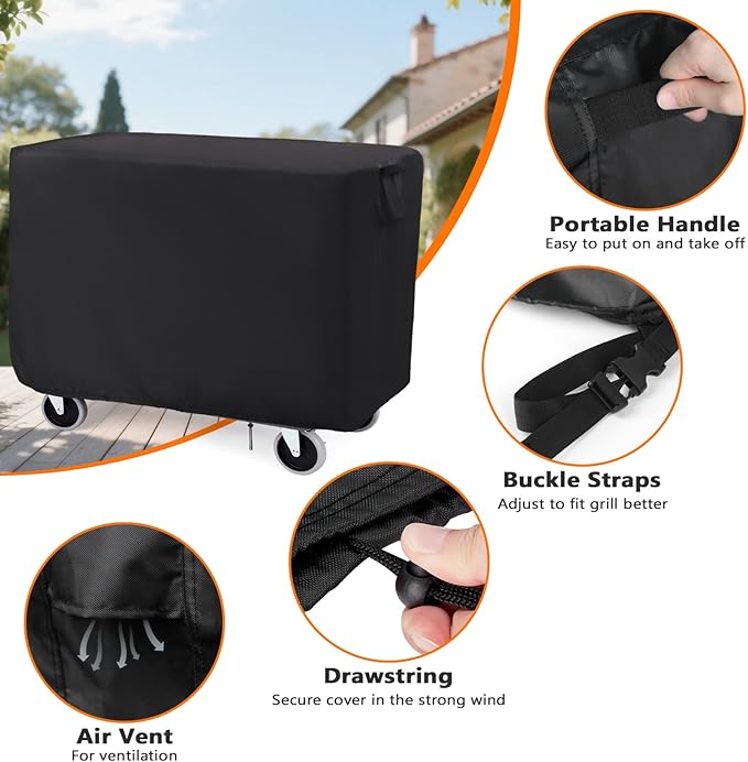 Rolling Tool Cart Cover 36 Inch, Waterproof Utility Cart Cover for 32" x 18" Mobile Multipurpose Utility Cart Service Cart Cover - 36 X 18 X 33 Inch