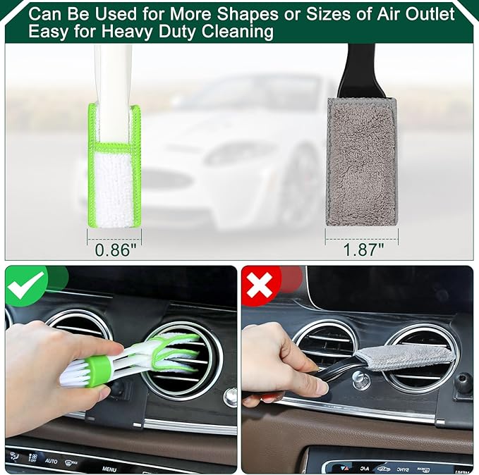 Car Interior Duster Detail Brushes, Soft Bristles Brush Car Accessories for Cleaning Dashboard Air Vent Crevice, Detailing Dusting Tool Kit for Auto Truck SUV RV