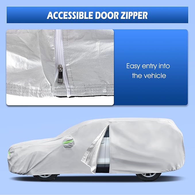 Car Cover Custom Fit for Honda CRV 1997-2026, for Toyota RAV4 2006-2026, Migaven Waterproof Full Exterior Cover Sun Rain Protection with Door Zipper and Cotton Lining
