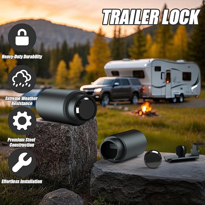 2516-B Heavy Duty Trailer Hitch Lock 2-5/16 Inch Bulldog or Ram Ball Coupler Anti-Theft,Travel RV/Camper/Boat/Truck/ATV/UTV/Flatbed/Cargo/Dump/Utility Trailer Tongue Lock Secure Design