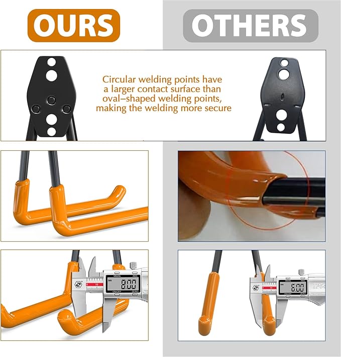 3-H Garage Wall Hooks 14 Pack,Garage Hooks Heavy Duty,Garage Storage Hooks for Hanging and Organizing Garden,Lawn,Yard Tools,Chairs,Ladders,Weed Eater,Shovel,Blower(Orange)