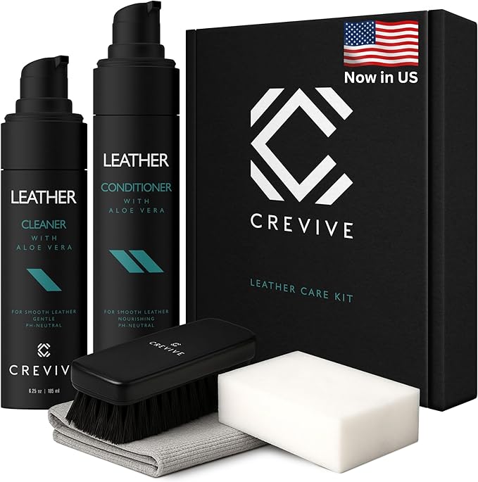 Car Leather Cleaner and Conditioner, Premium All-in-One Leather Care Kit for Car Seats and Interior