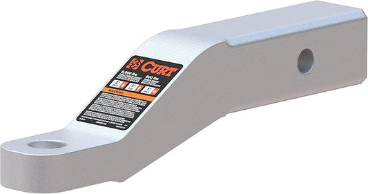 CURT 45360 Aluminum Trailer Hitch Ball Mount, Fits 2-Inch Receiver, 8,000 lbs, 1-Inch Hole, 2-in Drop, 1-in Rise