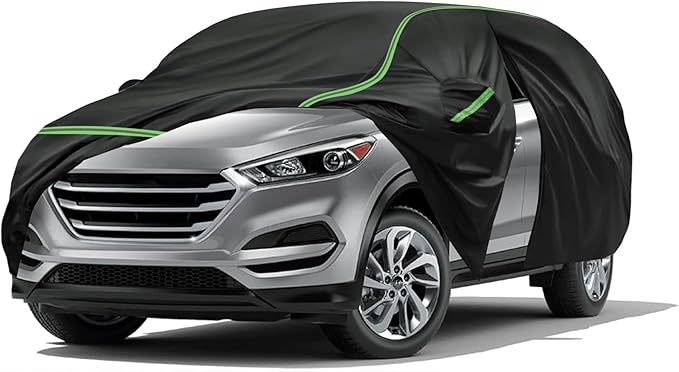 Car Cover for Hyundai Tucson, SUV Size, 420D Oxford Fabric, Waterproof Windproof Sunproof Car Covers, Durable All Weather Protection, Anti-UV Outdoor Full Car Cover
