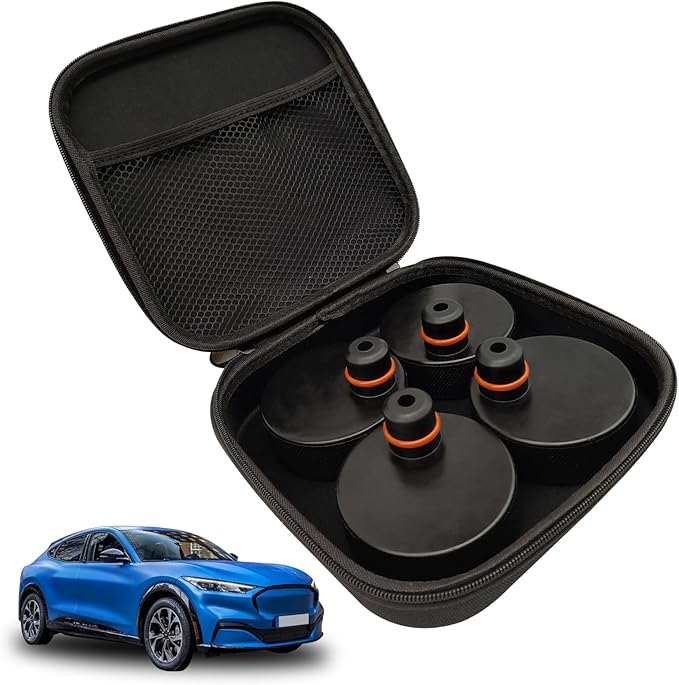 Compatible with 2023 2022 2021 Mustang Mach-E Accessories, for Mach E Lifting Jack Pads Set of 4 Floor Jack Stand, Car Lift Floor Jack Adapter Set with Storage Box Accessories.