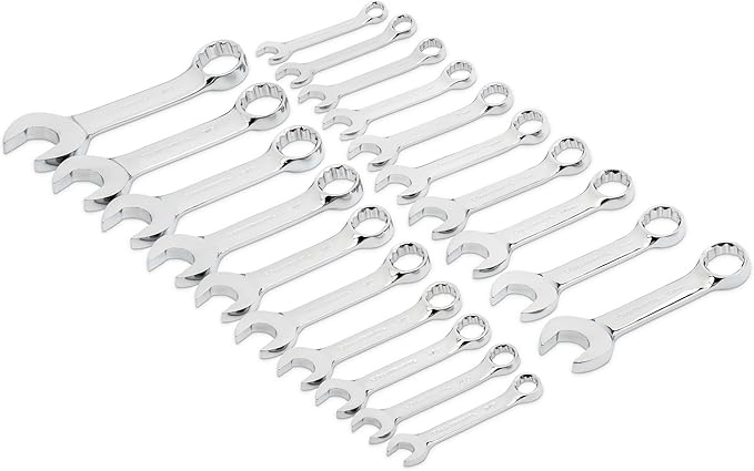 GEARWRENCH 20 Pc. 12 Point Stubby Combination SAE/Metric Wrench Set - 81903