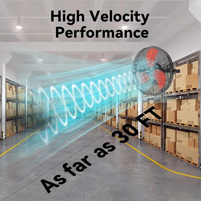 14 Inch Wall Fan Pro Series - Waterproof Motor High Velocity Wall Mount Fans for Commercial, Residential, Warehouse, Covered Patio, Shop, Garage, Barn, Gazebo 3 Speed 3000 CFM UL Safety Listed