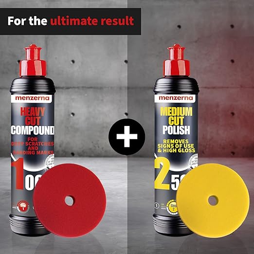 menzerna Heavy Cut Compound 1000" I Abrasive Polishing Compound for Deep Scratches, Sanding Marks, Swirls & Holograms I Buffing and Polishing Compound for Scratch Repair I Silicone Free I 8 fl oz.