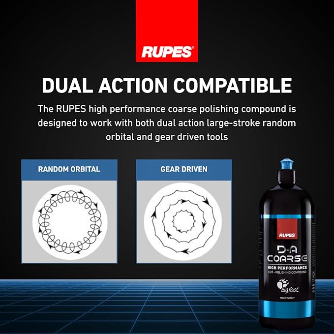 RUPES 1000 ml D-A Coarse High Performance Cut Polishing Compound for Car Detailing & Removing Scratches (Pack of 12) | Severe Defect Removal | Micro-Abrasive Technology | Removes Swirl Marks