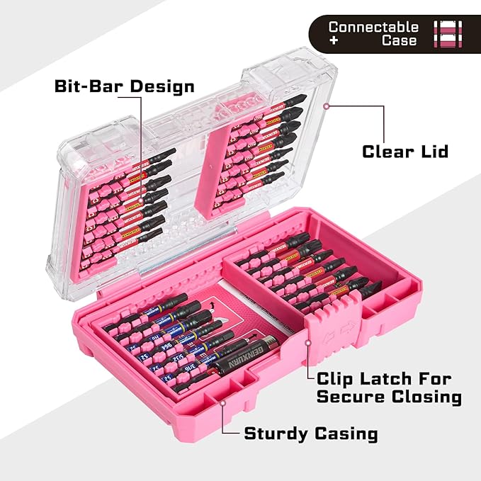 Geinxurn 2Pcs Storage Box Case, small parts box with detachable divider, Screwdriver Bit Set Box