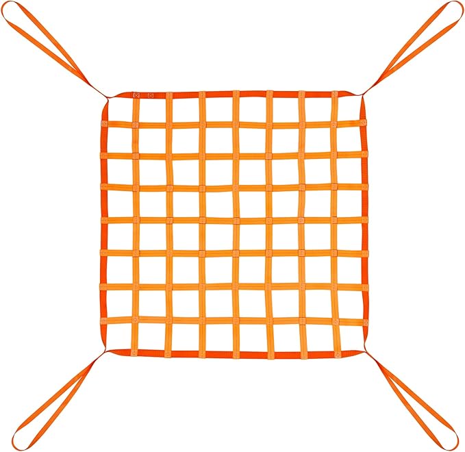 3.28' x 3.28' Cargo Lifting Nets - Flat Polyester Sling Hoisting Net - Max. Load Capacity: 661lbs.