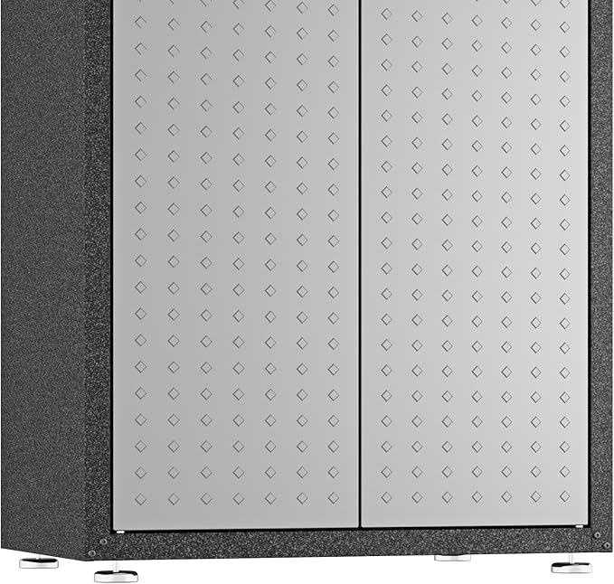Manhattan Comfort Fortress Standing Cabinet Storage, Black/Gray
