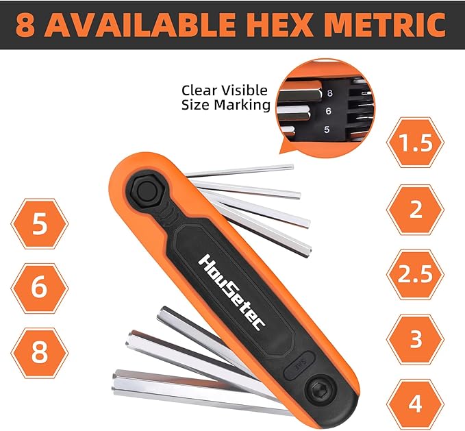 Elayce Allen Wrenches Sets - 17Pcs Hex Key Set Metric & Standard SAE Folding Allen Key| 2 Pack Portable Small Wrenches Sets for Hex Head Socket Screw, Stocking Stuffers, Unique Gifts For Men