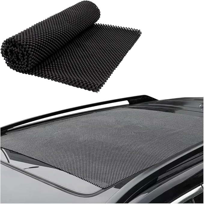 Car Roof Rack Pads, 47" X 40" Vehicle Rooftop Cargo Bag Protective Mat, Non-Slip Automotive Roof Cushioned Protection Layer Accessories, Universal for SUV, Sedan, Truck (Black)