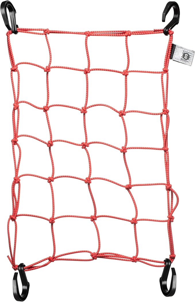 Portland Design Works Cargo Web - Reflective Cargo Netting for Bike Storage, Expandable Bungee Net with Hooks, Bicycle Accessories