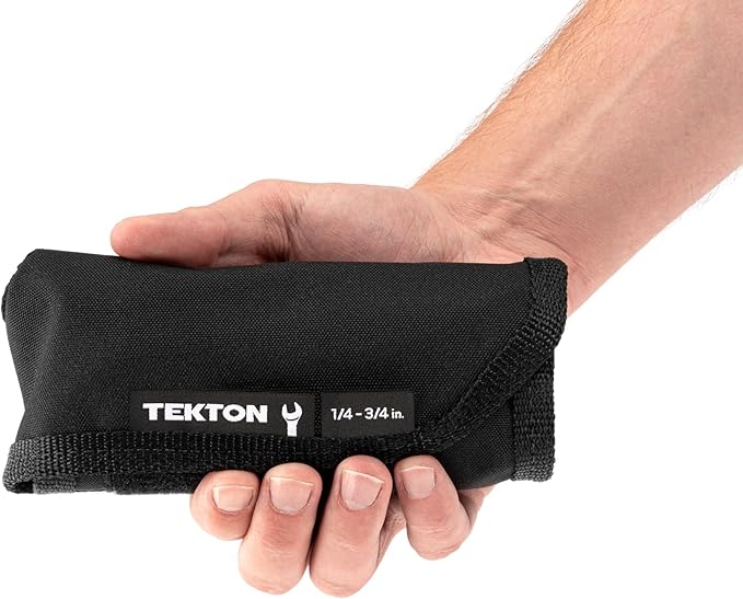 TEKTON Stubby Combination Wrench Set with Roll, 11-Piece (1/4-3/4 in.) | WCB94401