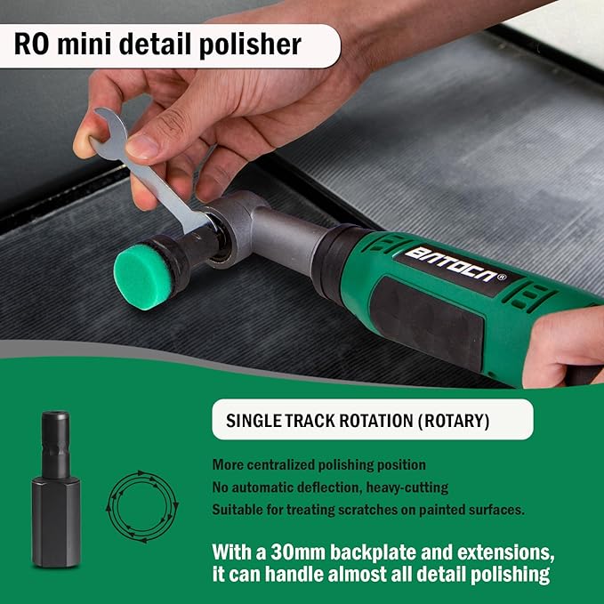 BATOCA S6 Mini Polisher Cordless Polisher for Car Detailing, 1x2.0Ah Battery, 0mm Rotary Polisher Car Buffer,1 Inch Micro Polisher with 6 Variable Speed 1000-5000 RPM for Car Polishing,Cleaning