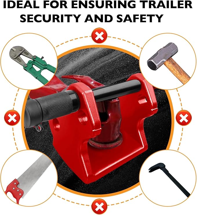 HQPASFY Trailer Hitch Lock, Trailer Coupler Lock with Pin, Heavy-Duty Coupler Lock Model Tl-33 Trailer Lock,Fits Over 2" to 2-5/16" Couplers - Red