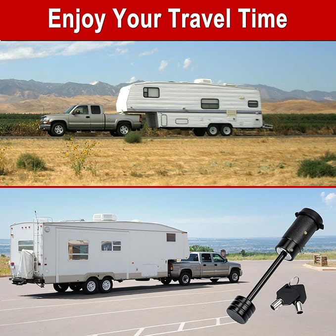 Trailer Hitch Coupler Locking Pin Dia 1/4 Inch, 3-1/2 Inch Span,Trailer Tongue Coupler Lock for Latch-Type Coupler Truck Car and Boat,High Security by Cenipar