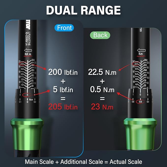 71pcs Bike Torque Wrench Set, Inch Pound Torque Wrench 1/4 Inch Drive, Bike Tool Kit, Bike Torque Wrench Set 10-230 Lbf.in(1.1-25.9N.m) Pro Bicycle Tool Kit (71PCS 10-230 Lbf.in)