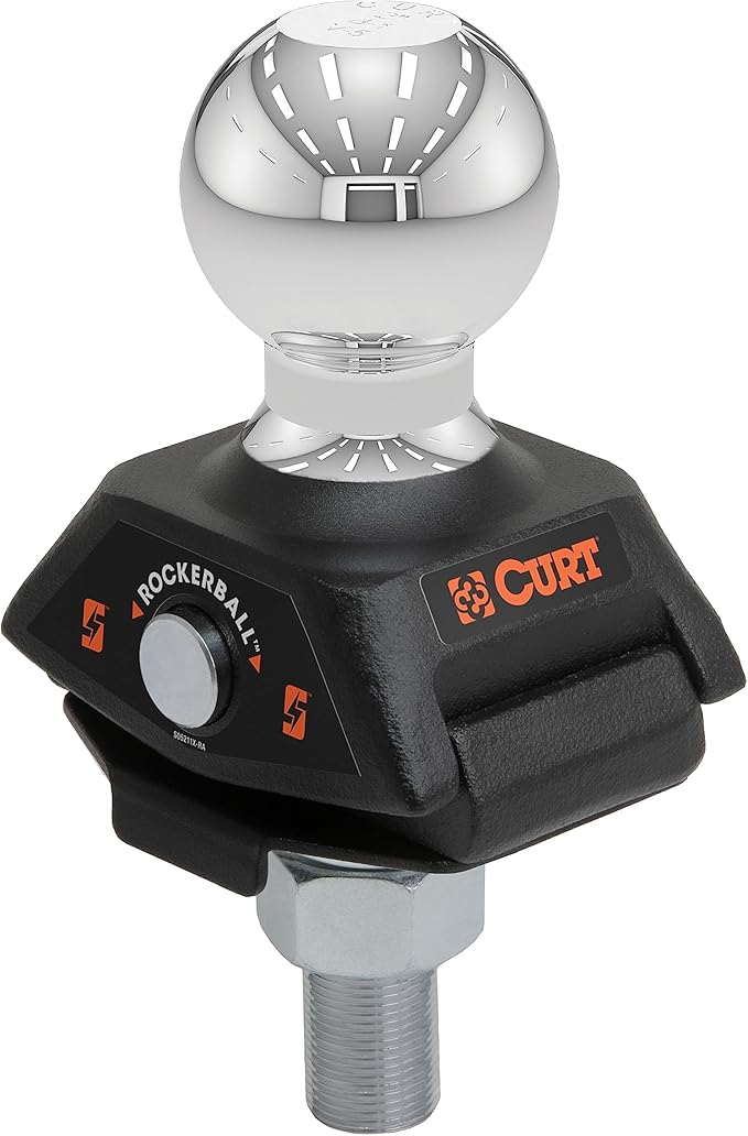 CURT 40246 RockerBall Cushion Hitch Trailer Ball 3,500 lbs, 2-Inch Diameter, 3/4-Inch Shank