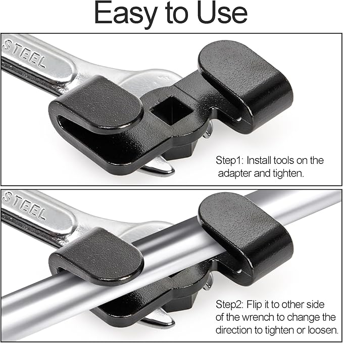 Hedume 3 Pack Universal Wrench Extender Adapter for 1/2 Inch Drive Breaker Bars/21 mm Hex Drive, Wrench Extension Tool for Cheater Bar, Extend Wrenches Tool to Leverage over Stubborn Nuts, Bolts