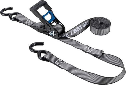 Secure Tite 4-Pack Ratchet Straps, 1' x 12', Vinyl Coated S-Hooks, 500 lbs WLL, 1500 lbs BS