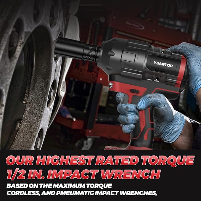 Cordless Impact Wrench 1/2 inch for Miwaukee 18V Battery, 900Ft-lbs(1200N.m) Brushless Impact Driver with 4-Mode Speed, High Torque Impact Gun with 6 Sockets, LED Work Light (Battery NOT included)