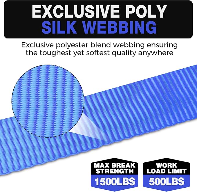 Heavy-Duty Retractable Ratchet Straps (4-Pack) – 1500 lb Break Strength Auto Self-Retracting Tie-Down Straps 1 inch x 12 Feet with Soft Loops, for Truck Motorcycle ATV Cargo Trailer