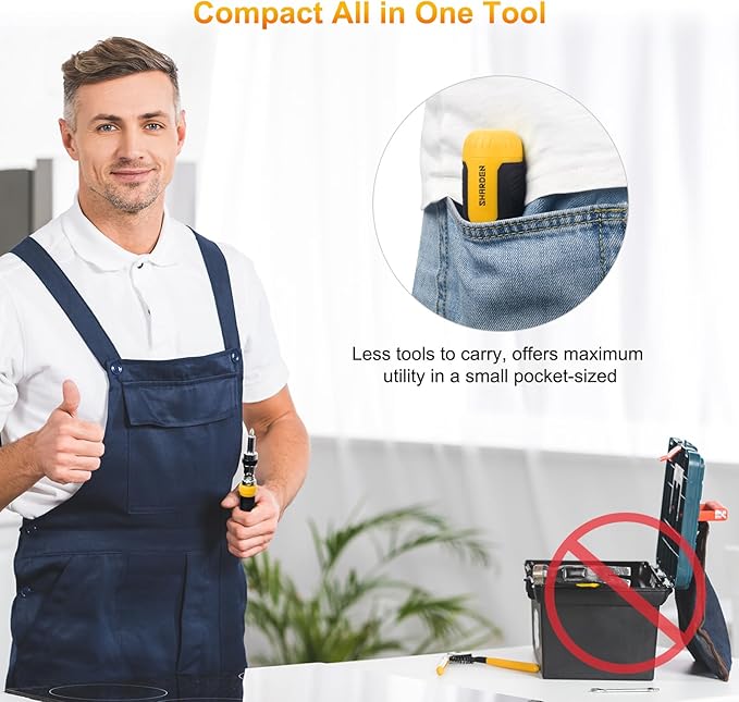 SHARDEN Ratcheting Multi Bit Screwdriver - 13-in-1 Tool Set, Flat Head/Square/Torx/Hex/Phillips, 180 Degree Pivoting Adjustable Angle Magnetic Screwdriver