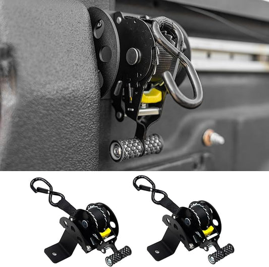 Retractable Ratchet Straps Compatible with 2022-2025 2026 Ford Maverick Retracting Straps Auto Retract Securing Strap Tie Down System 2PCS for 2024 Maverick Accessories