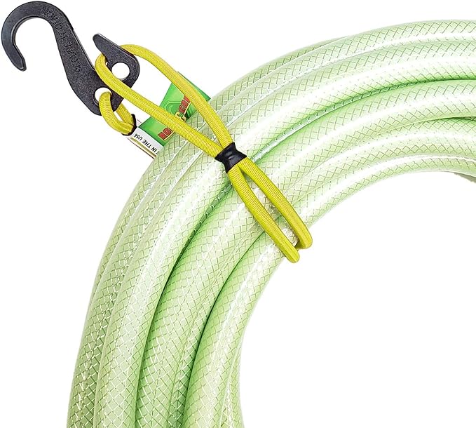 Hook & Hang Bungee Cords - Storage & Organization Cords - Hang Hoses, Cords, Ladders, Bikes, Tools & More. an Incredible Organizer! (3 PK, Yellow)