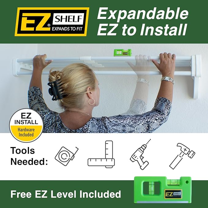 EZ Shelf Laundry Room Shelves (Silver, 40.5" -75")