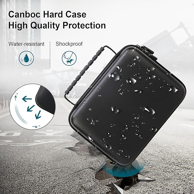 Canboc Carrying Case for Halo Bolt 58830/57720/44400/ACDC Max 55500 mWh Portable Car Jump Starter, Phone Laptop Charger Power Bank Holder for Jumper Cable, AC Wall Charger, Black