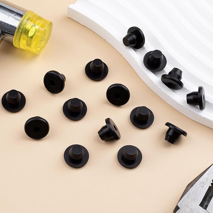 16pcs Hydraulic Jack Oil Filler Plug, Conical Floor Jack Plug, Universal Bottle Jack Accessories, Flat Head Rubber Jack Filler Bung for Oil Reservoir Filler Hole