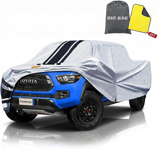 Heavy Duty Truck Cover Waterproof All Weather. Pickup Cover Rain UV Protection. Outdoor Truck Covers for Ford F150 Chevy Silverado Dodge Ram 1500. (Length Up to 250 inch) XXL
