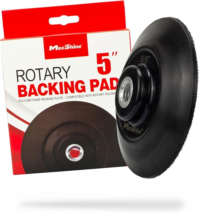 Maxshine 5" Universal Hook & Loop Rotary Backing Pad Polishing Plate (125mm) - Compatible with Universal Rotary Polishers - Sanding, Polishing, Buffing - Professional Grade for Car Care Detailing