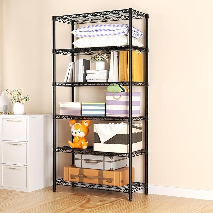 SINGAYE Shelf Closet Wire Shelving：Adjustable Metal Unit for Laundry Room Organization Bathroom Kitchen Home Garage Storage Pantry Rack Shelves