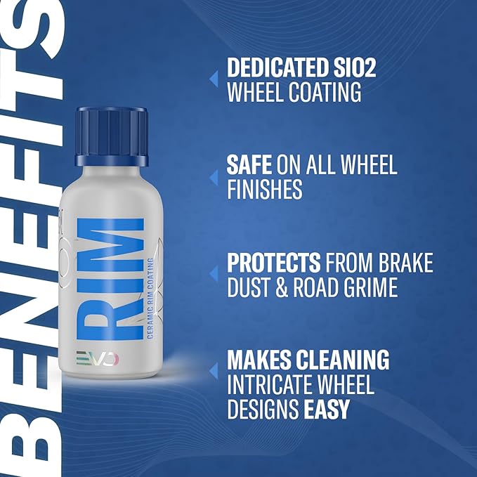 Gyeon Rim EVO Ceramic Wheel Coating Kit Brake Dust Repellent High‑Heat Resistant Hydrophobic Wheel Protectant Satin Finish Self‑Cleaning Ceramic Protection for Alloy Painted Rims