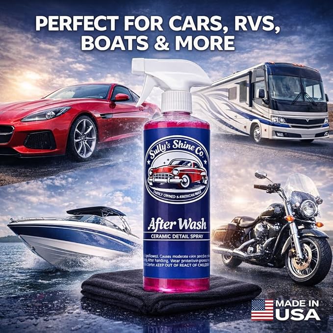 Ceramic Spray Coating for Cars – After Wash Ceramic Detail Spray, SiO2 Ceramic Spray Wax, Hydrophobic Paint Protection, High Gloss Shine & Slick Finish – Sully’s Shine Co